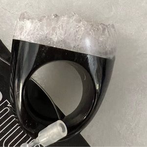 Chunky ring size 7.5 Horn and amethyst. Price firm